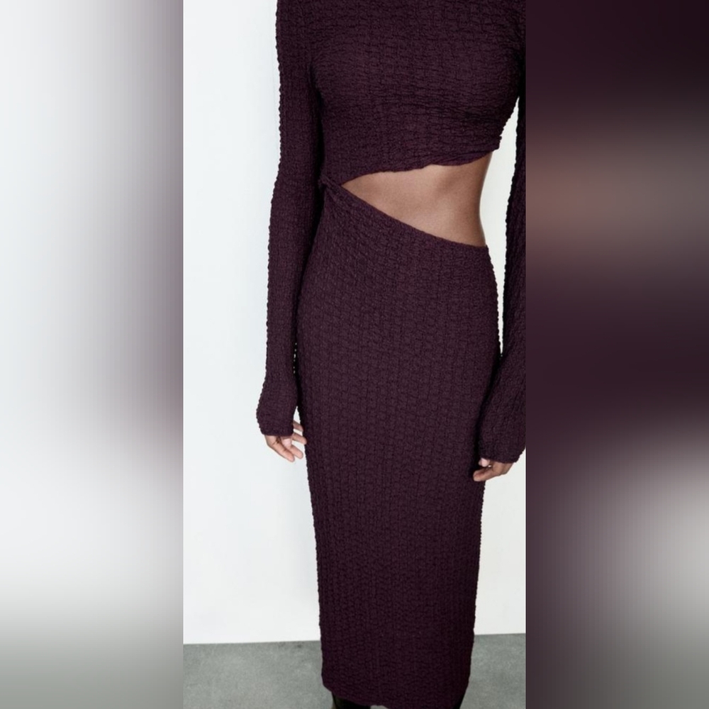 Brown Cut Out Dress Zara
